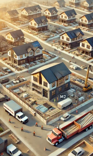 DALL·E-2024-06-21-16.08.39-A-vertical-image-showing-a-large-scale-development-of-multiple-homes-under-construction-all-labeled-with-the-text-M2.-The-scene-includes-several-tw.webp